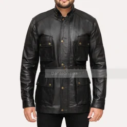 four pocket leather jacket