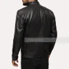 black mens two pocket leather jacket