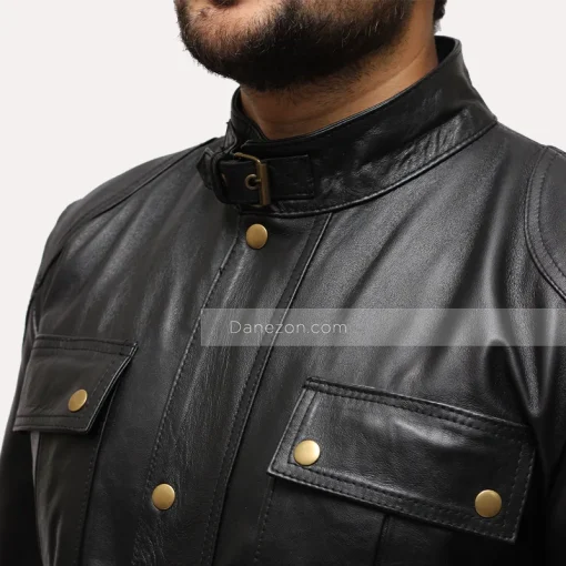 Two pocket leather jacket