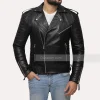 Black Leather Jacket - Mens quilted jacket
