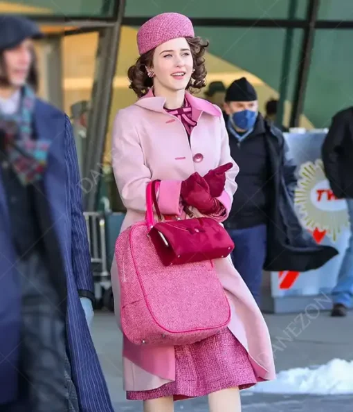 The Marvelous Mrs. Maisel Season 5 Rachel Brosnahan Pink Coat