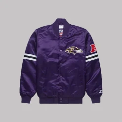 Ravens Starter Purple Satin Jacket - Jacketpop