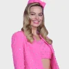 Barbie Margot Robbie Pink Cropped Jacket