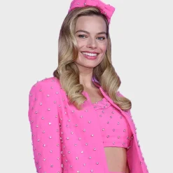 Barbie Margot Robbie Pink Cropped Jacket