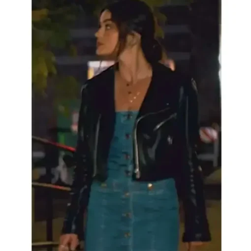 Lucy Hale Puppy Love Black Leather Jacket