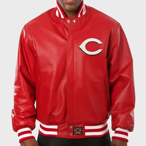 Cincinnati Reds Leather Varsity Jacket