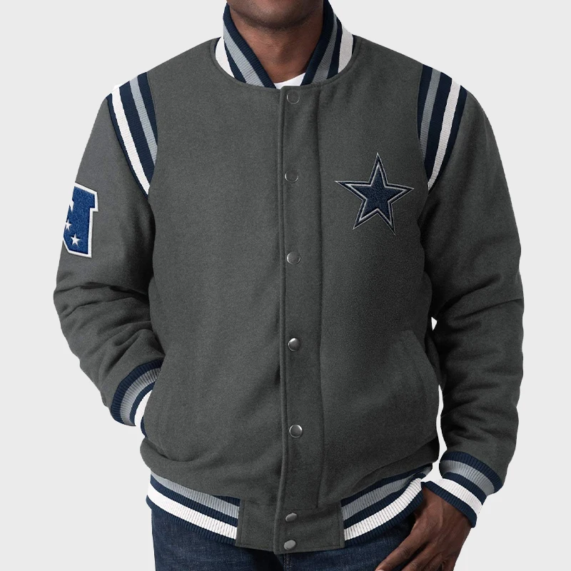 Dallas Cowboys Gray Varsity Jacket - Danezon