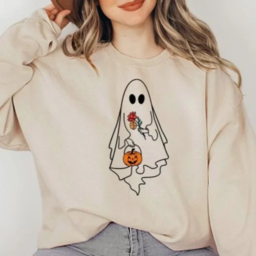 Women Halloween Ghost Sweatshirt