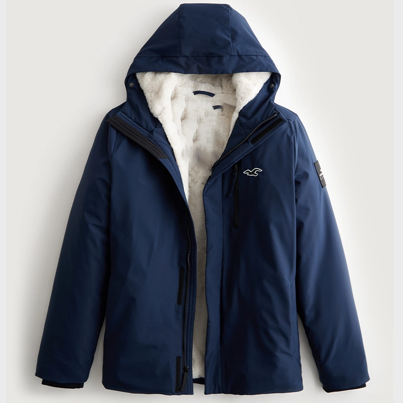 Hollister All Weather Jacket Size Small Navy Blue With Hood  Men's/ladies/unisex