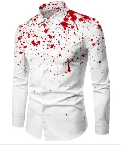 Mens White Button Up Shirt for Halloween