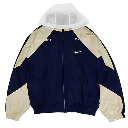 Men And Women Nike x CE Blue And Grey Hooded Track Jacket