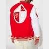 49ERS RED AND WHITE VARSITY JACKET