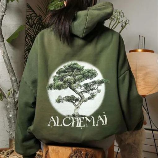 Trendy Alchemai Green Pullover Hoodie - Danezon