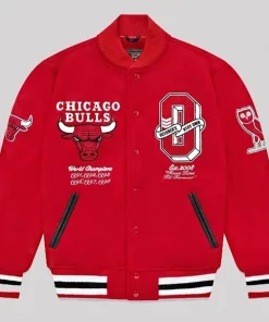 Chicago Bulls Ovo Red Varsity Jacket