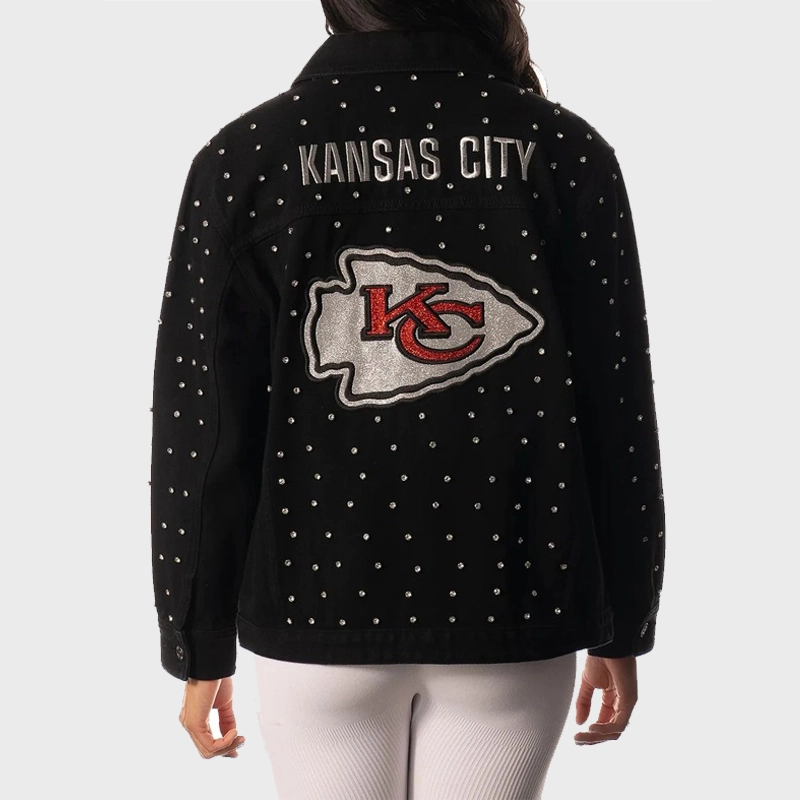 Kansas City Chiefs Black Denim Jacket For Sale