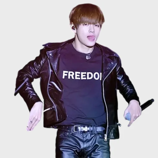 Kim Taehyung Leather Jacket For Sale