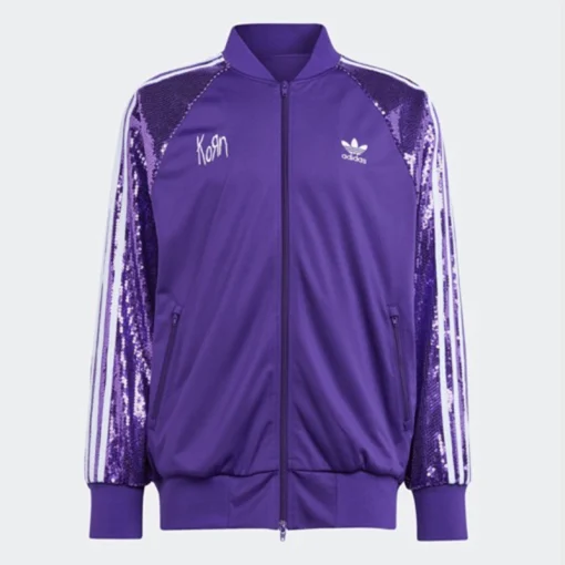 KoRn x Adidas Purple Sequin Track Jacket For Sale
