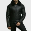 Black Shearling Leather Jacket Mens