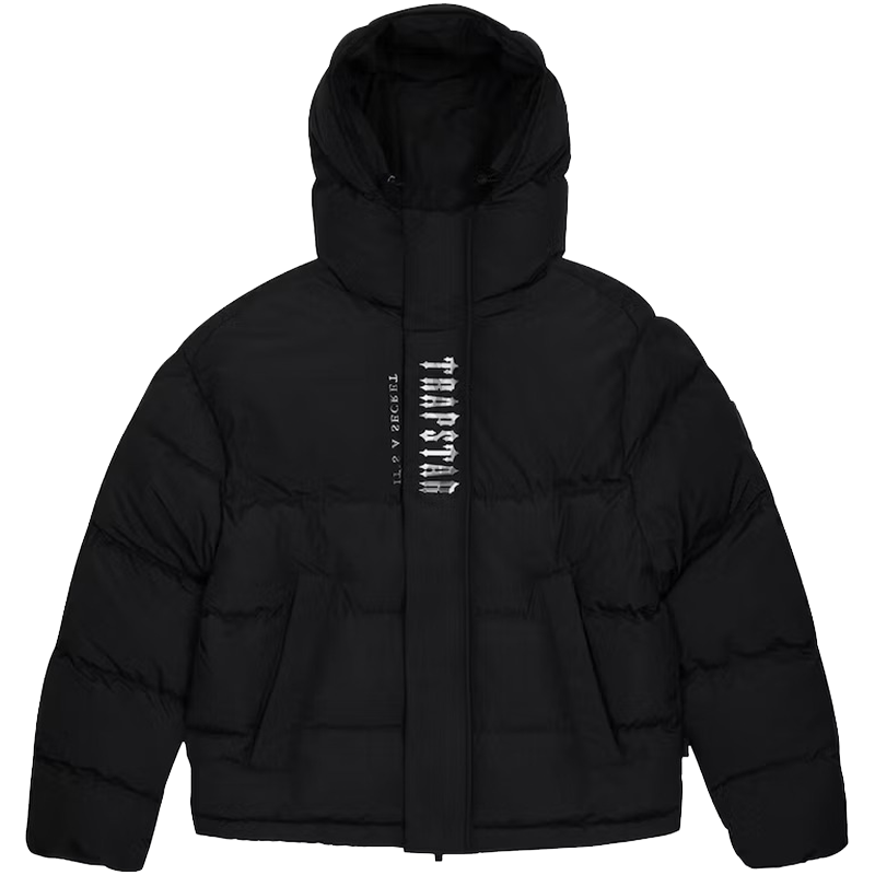 Trapstar Hooded Black Puffer Jacket For Unisex - Danezon