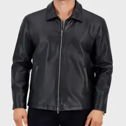 Alfani Leather Black Jacket