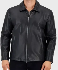 Alfani Leather Black Jacket