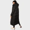 Black Hooded Puffer Long Coat