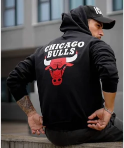 Black Chicago Bulls Hoodie
