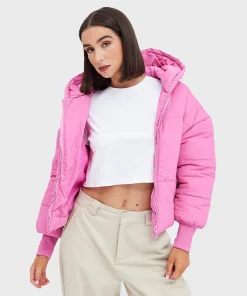 Pink Puffer Hooded Jacket