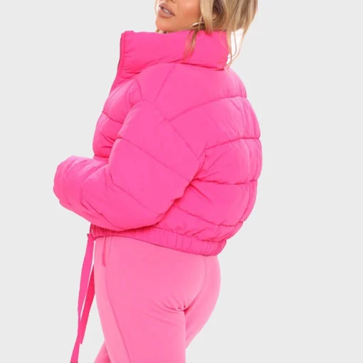 Trendy Dark Pink Puffer Jacket - Danezon
