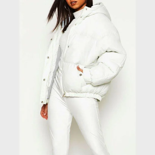 White Raglan Puffer Jacket