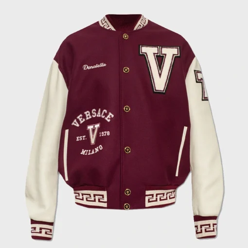 Versace Burgundy Varsity Jacket