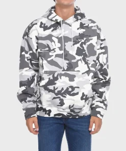 White Pullover Camo Hoodie
