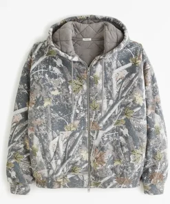 Camo Abercrombie Quilted Hoodie