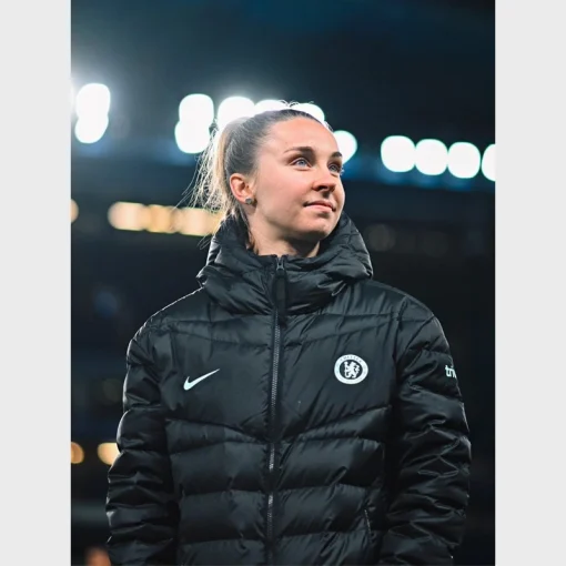 Chelsea F.C. Black Puffer Jacket For Women