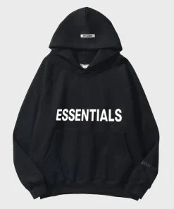 Essentials Black Oversized Hoodie