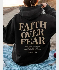 Faith Over Fear Black Hoodie