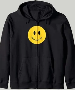 Keep Smiling Pullover Black Hoodie