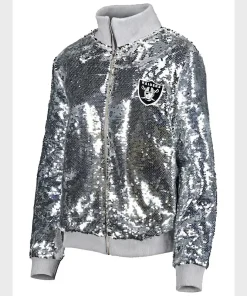 Women’s Las Vegas Raiders Silver Sequin Jacket