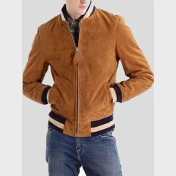 Men's Brown Suede Leather Jacket