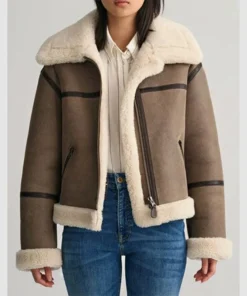 Trendy Brown Shearling Jacket