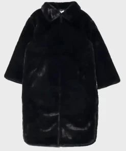 Black Nike Women's Faux Fur Long Jacket