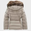 Womens Fur Hooded Puffer Jacket