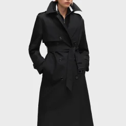 Trendy Black Trench Coat Women