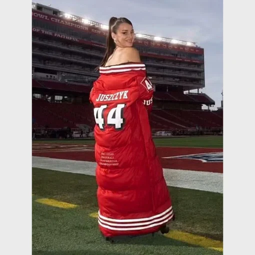 49ers Red Puffer Long Coat