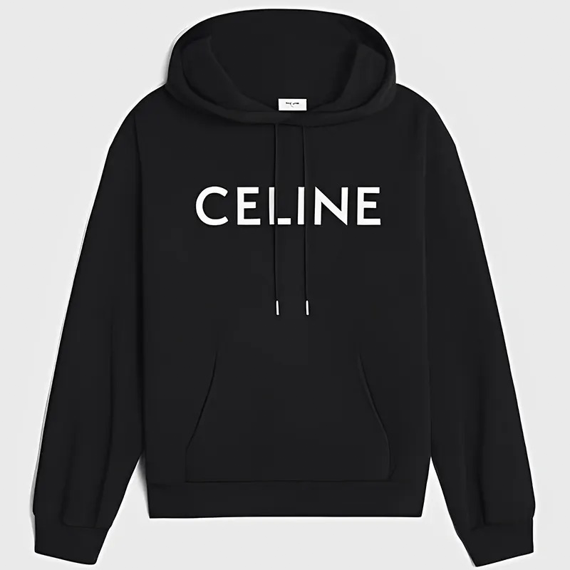 Pullover Black Celine Hoodie For Unisex | Get 40% OFF