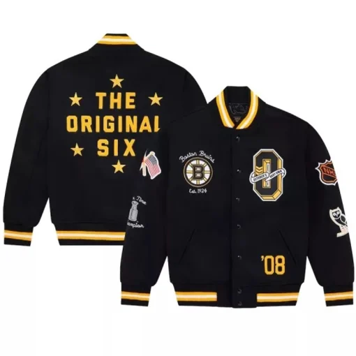 Ovo Boston Bruins Varsity Jacket Black