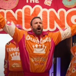 Ben Affleck Super Bowl Dunkin Donuts Orange Jacket