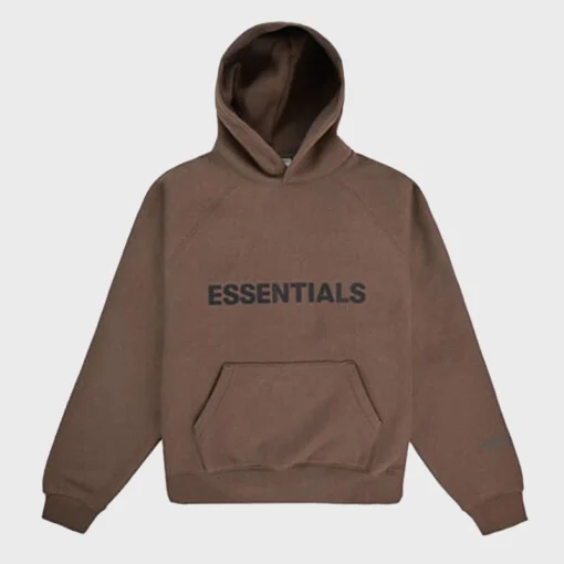 Fear Of God Essentials Brown Hoodie For Sale