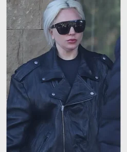 Lady Gaga Acne Studios Biker Leather Jacket Black