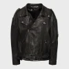 Lady Gaga Black Leather Biker Jacket